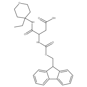 3-[(4-ethyloxan-4-yl)carbamoyl]-3-({[(9H-fluoren-9-yl)methoxy]carbonyl}amino)propanoic acid结构式
