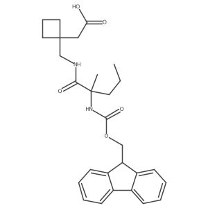 2-(1-{[2-({[(9H-fluoren-9-yl)methoxy]carbonyl}amino)-2-methylpentanamido]methyl}cyclobutyl)acetic acid Structure