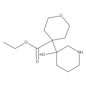 Ethyl 4-(3-hydroxypiperidin-3-yl)oxane-4-carboxylate结构式