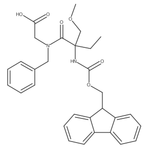 2-[N-benzyl-2-({[(9H-fluoren-9-yl)methoxy]carbonyl}amino)-2-(methoxymethyl)butanamido]acetic acid结构式