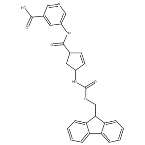 5-[4-({[(9H-fluoren-9-yl)methoxy]carbonyl}amino)cyclopent-2-ene-1-amido]pyridine-3-carboxylic acid Structure
