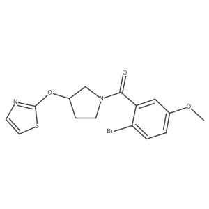 (2-Bromo-5-methoxyphenyl)(3-(thiazol-2-yloxy)pyrrolidin-1-yl)methanone结构式
