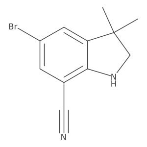 5-Bromo-3,3-dimethylindoline-7-carbonitrile结构式