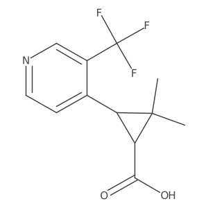 rac-(1R,3R)-2,2-dimethyl-3-[3-(trifluoromethyl)pyridin-4-yl]cyclopropane-1-carboxylic acid Structure