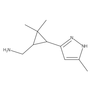 [2,2-dimethyl-3-(5-methyl-1H-pyrazol-3-yl)cyclopropyl]methanamine Structure