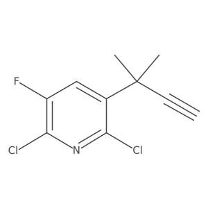 2,6-Dichloro-3-fluoro-5-(2-methylbut-3-yn-2-yl)pyridine结构式