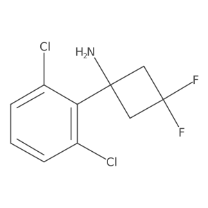 1-(2,6-Dichlorophenyl)-3,3-difluorocyclobutan-1-amine结构式