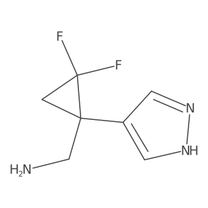 [2,2-difluoro-1-(1H-pyrazol-4-yl)cyclopropyl]methanamine结构式