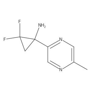2,2-Difluoro-1-(5-methylpyrazin-2-yl)cyclopropan-1-amine结构式