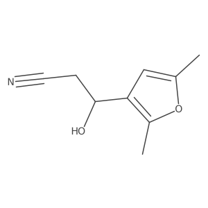 3-(2,5-Dimethylfuran-3-yl)-3-hydroxypropanenitrile结构式