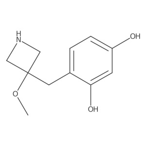 4-[(3-Methoxyazetidin-3-yl)methyl]benzene-1,3-diol结构式