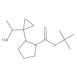 Tert-butyl 2-[1-(1-aminoethyl)cyclopropyl]pyrrolidine-1-carboxylate Structure