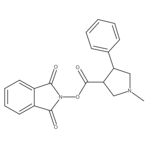 rac-1,3-dioxo-2,3-dihydro-1H-isoindol-2-yl (3R,4S)-1-methyl-4-phenylpyrrolidine-3-carboxylate结构式