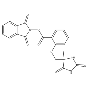 1,3-dioxo-2,3-dihydro-1H-isoindol-2-yl 2-{[(4-methyl-2,5-dioxoimidazolidin-4-yl)methyl]sulfanyl}benzoate Structure