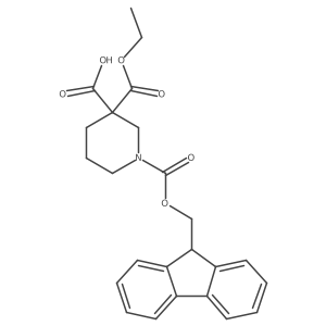 3-Ethoxycarbonyl-1-(9H-fluoren-9-ylmethoxycarbonyl)piperidine-3-carboxylic acid Structure