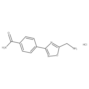 4-[5-(Aminomethyl)-1,2,4-oxadiazol-3-yl]benzamide hydrochloride结构式