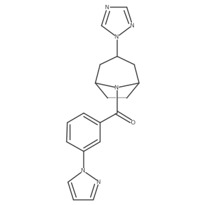 8-[3-(1H-pyrazol-1-yl)benzoyl]-3-(1H-1,2,4-triazol-1-yl)-8-azabicyclo[3.2.1]octane Structure