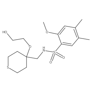 N-((4-(2-hydroxyethoxy)tetrahydro-2H-thiopyran-4-yl)methyl)-2-methoxy-4,5-dimethylbenzenesulfonamide结构式
