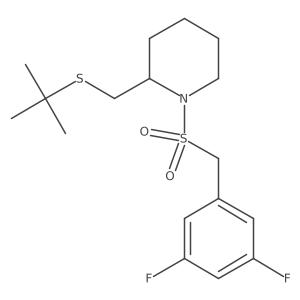 2-((Tert-butylthio)methyl)-1-((3,5-difluorobenzyl)sulfonyl)piperidine Structure