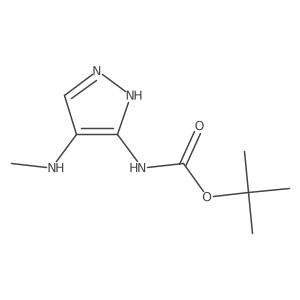 1,1-Dimethylethyl N-[4-(methylamino)-1H-pyrazol-3-yl]carbamate结构式