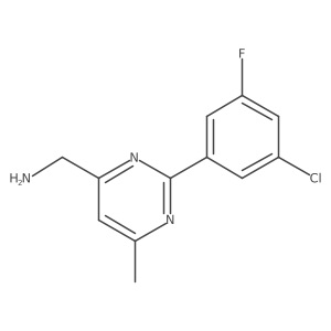 1-[2-(3-Chloro-5-fluorophenyl)-6-methylpyrimidin-4-yl]methanamine Structure