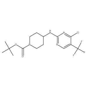 N-(1-Boc-4-piperidyl)-4-chloro-5-(trifluoromethyl)pyrimidin-2-amine结构式