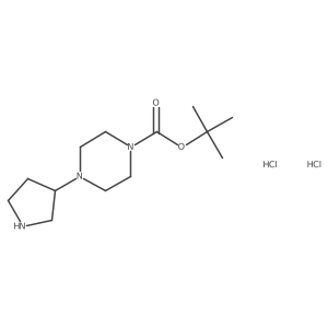 1-Boc-4-(3-pyrrolidinyl)piperazine dihydrochloride结构式