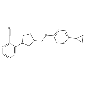 3-(3-{[(6-Cyclopropylpyridazin-3-yl)oxy]methyl}pyrrolidin-1-yl)pyrazine-2-carbonitrile Structure