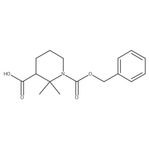 1-[(Benzyloxy)carbonyl]-2,2-dimethylpiperidine-3-carboxylic acid结构式