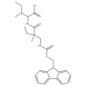 (2S,3R)-2-{2-[({[(9H-fluoren-9-yl)methoxy]carbonyl}amino)methyl]-2-methylbutanamido}-3-methoxybutanoic acid Structure