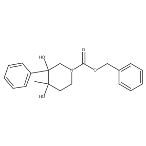 rac-benzyl (3R,4S)-3,4-dihydroxy-4-methyl-3-phenylpiperidine-1-carboxylate Structure