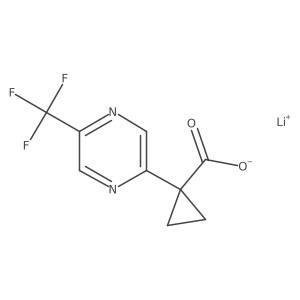 Lithium(1+) 1-[5-(trifluoromethyl)pyrazin-2-yl]cyclopropane-1-carboxylate结构式