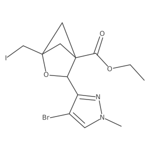 ethyl 3-(4-bromo-1-methyl-1H-pyrazol-3-yl)-1-(iodomethyl)-2-oxabicyclo[2.1.1]hexane-4-carboxylate Structure