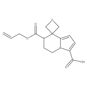 2'-[(prop-2-en-1-yloxy)carbonyl]-3',4'-dihydro-2'H-spiro[oxetane-3,1'-pyrrolo[1,2-a]pyrazine]-6'-carboxylic acid结构式