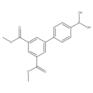 (3',5'-Bis(methoxycarbonyl)-[1,1'-biphenyl]-4-yl)boronic acid结构式