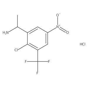 (S)-1-(2-Chloro-5-nitro-3-(trifluoromethyl)phenyl)ethan-1-amine hydrochloride Structure