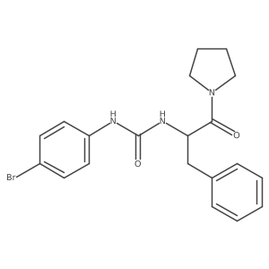 (S)-1-(4-Bromophenyl)-3-(1-oxo-3-phenyl-1-(pyrrolidin-1-yl)propan-2-yl)urea Structure