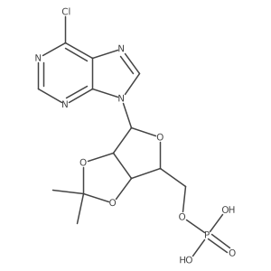6-Chloro-9-[2,3-O-(1-methylethylidene)-5-O-phosphono-I(2)-D-ribofuranosyl]-9H-purine结构式
