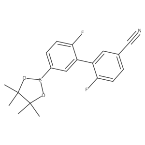 6,2'-Difluoro-5'-(4,4,5,5-tetramethyl[1,3,2]dioxaborolan-2-yl)biphenyl-3-carbonitrile Structure