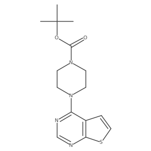 Tert-butyl 4-(thieno[2,3-d]pyrimidin-4-yl)piperazine-1-carboxylate结构式