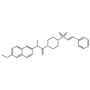 2-(6-Methoxynaphthalen-2-yl)-1-[4-(2-phenylethenesulfonyl)piperazin-1-yl]propan-1-one结构式