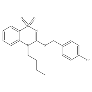 3-((4-bromobenzyl)thio)-4-butyl-4H-benzo[e][1,2,4]thiadiazine 1,1-dioxide Structure