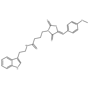 N-[2-(1H-indol-3-yl)ethyl]-4-[(5Z)-5-(4-methoxybenzylidene)-4-oxo-2-thioxo-1,3-thiazolidin-3-yl]butanamide结构式