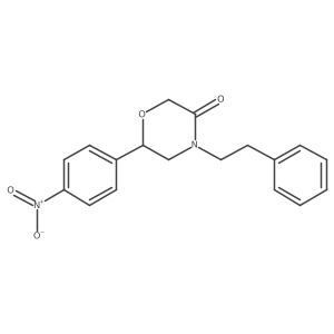 (6r)-6-(4-Nitrophenyl)-4-(2-phenylethyl)morpholin-3-one结构式