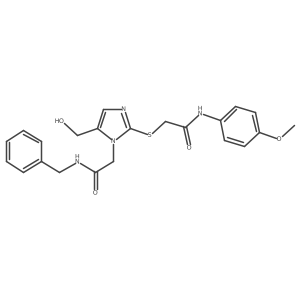 2-({1-[(benzylcarbamoyl)methyl]-5-(hydroxymethyl)-1H-imidazol-2-yl}sulfanyl)-N-(4-methoxyphenyl)acetamide结构式