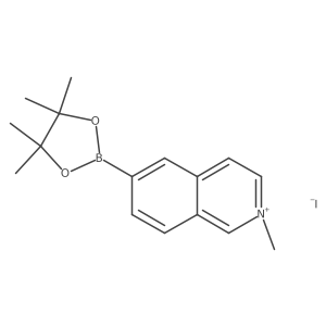 2-Methyl-6-(4,4,5,5-tetramethyl-1,3,2-dioxaborolan-2-yl)isoquinolin-2-ium iodide结构式