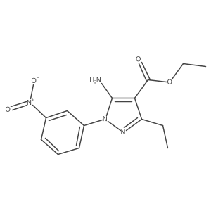 Ethyl 5-amino-3-ethyl-1-(3-nitrophenyl)-1H-pyrazole-4-carboxylate结构式