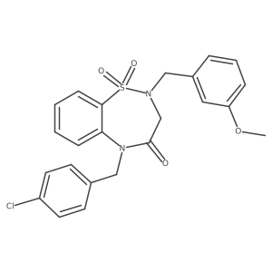 5-(4-chlorobenzyl)-2-(3-methoxybenzyl)-2,3-dihydro-1,2,5-benzothiadiazepin-4(5H)-one 1,1-dioxide Structure