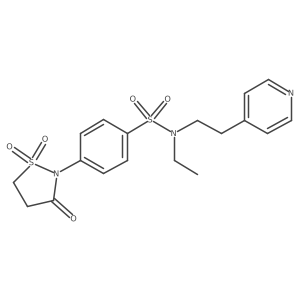 4-(1,1-dioxido-3-oxoisothiazolidin-2-yl)-N-ethyl-N-(2-(pyridin-4-yl)ethyl)benzenesulfonamide结构式