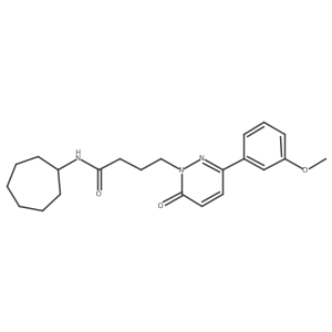 N-cycloheptyl-4-[3-(3-methoxyphenyl)-6-oxo-1,6-dihydropyridazin-1-yl]butanamide结构式